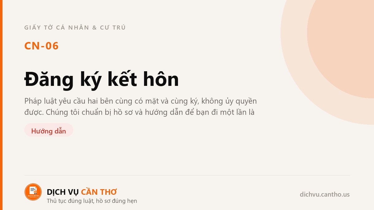 Đăng ký kết hôn — dịch vụ CN-06