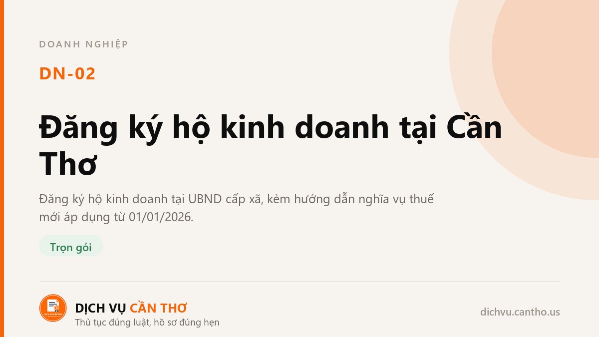 Đăng ký hộ kinh doanh tại Cần Thơ — dịch vụ DN-02