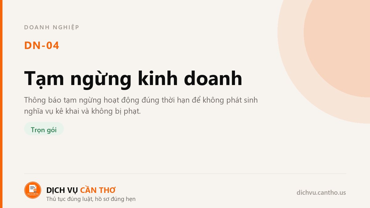 Tạm ngừng kinh doanh — dịch vụ DN-04